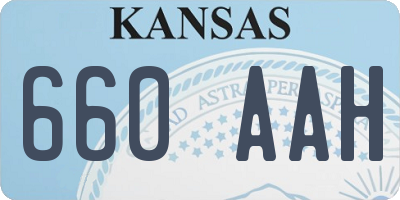 KS license plate 660AAH