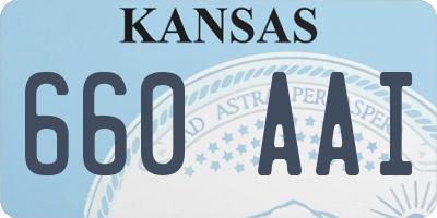 KS license plate 660AAI