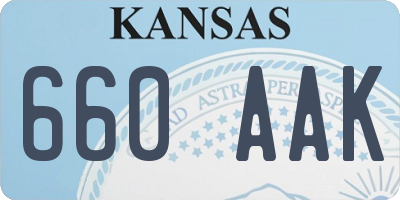 KS license plate 660AAK