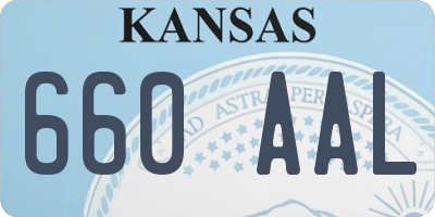 KS license plate 660AAL