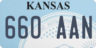 KS license plate 660AAN