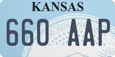 KS license plate 660AAP