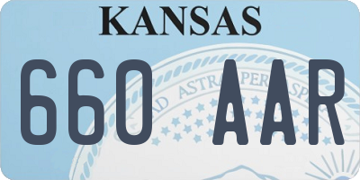 KS license plate 660AAR