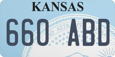 KS license plate 660ABD