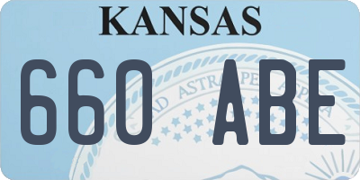 KS license plate 660ABE