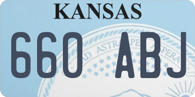 KS license plate 660ABJ