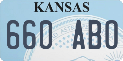 KS license plate 660ABO