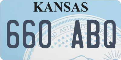 KS license plate 660ABQ