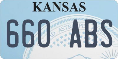 KS license plate 660ABS