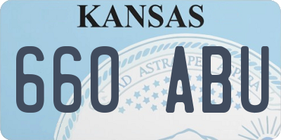 KS license plate 660ABU