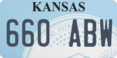 KS license plate 660ABW