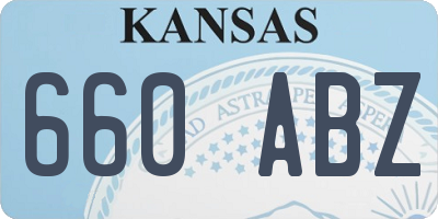 KS license plate 660ABZ