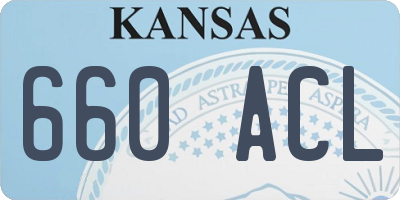 KS license plate 660ACL