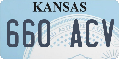 KS license plate 660ACV