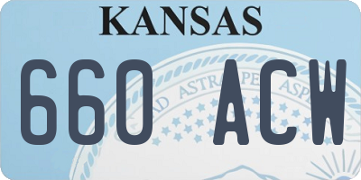 KS license plate 660ACW