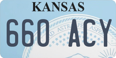 KS license plate 660ACY