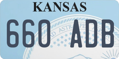 KS license plate 660ADB