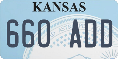 KS license plate 660ADD