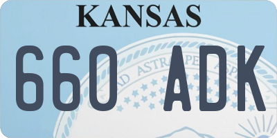 KS license plate 660ADK