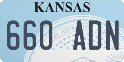 KS license plate 660ADN