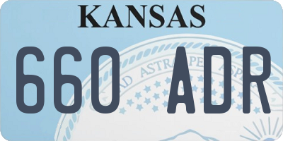 KS license plate 660ADR