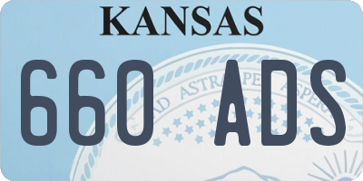 KS license plate 660ADS