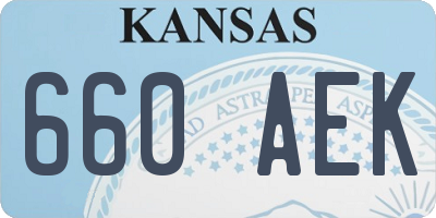 KS license plate 660AEK