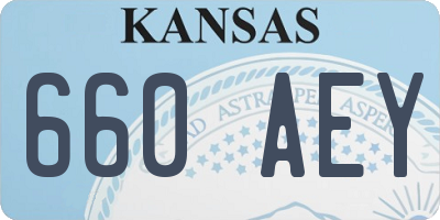 KS license plate 660AEY
