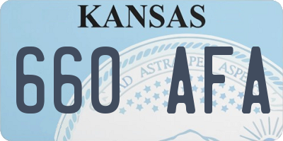KS license plate 660AFA