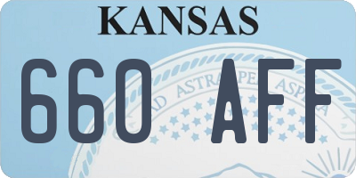 KS license plate 660AFF