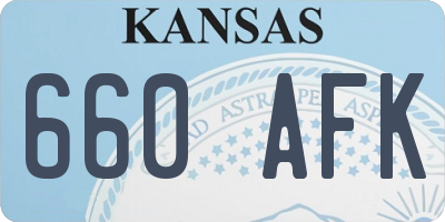 KS license plate 660AFK