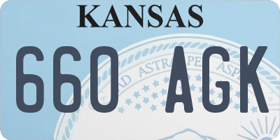 KS license plate 660AGK