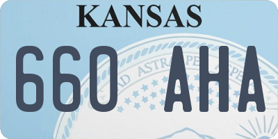 KS license plate 660AHA