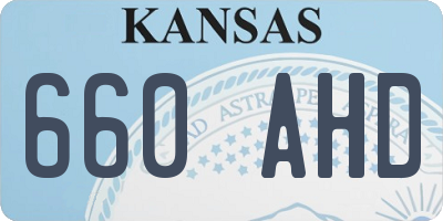 KS license plate 660AHD