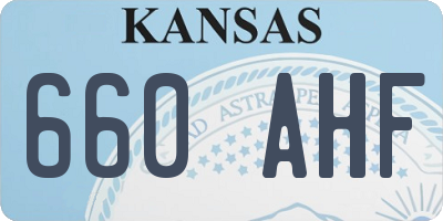 KS license plate 660AHF