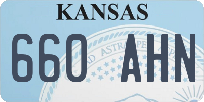 KS license plate 660AHN