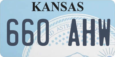 KS license plate 660AHW