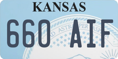 KS license plate 660AIF