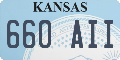 KS license plate 660AII