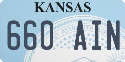 KS license plate 660AIN