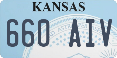 KS license plate 660AIV