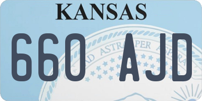 KS license plate 660AJD