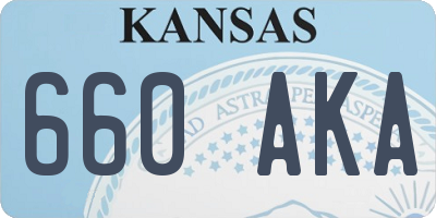 KS license plate 660AKA