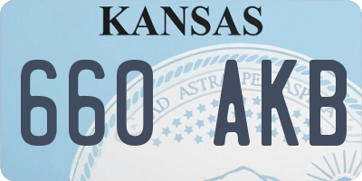 KS license plate 660AKB