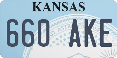 KS license plate 660AKE