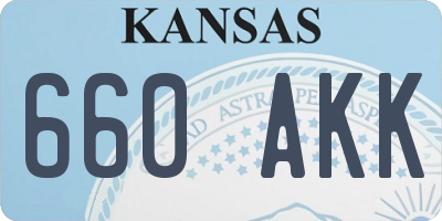 KS license plate 660AKK