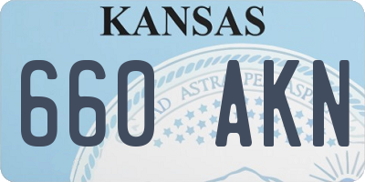 KS license plate 660AKN
