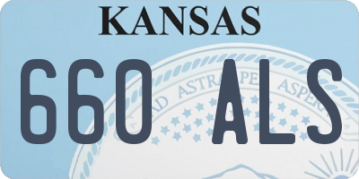 KS license plate 660ALS