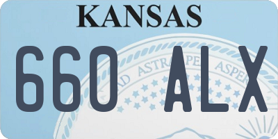 KS license plate 660ALX