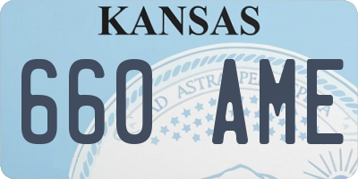 KS license plate 660AME